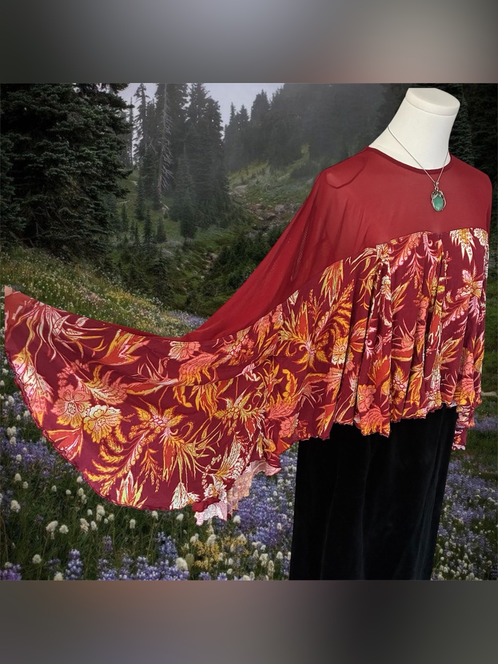 NWOT Free People Bohemian Floral Top